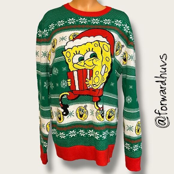 SpongeBob SquarePants Holiday Sweater – 2023 Nickelodeon – Size L - Picture 5 of 10